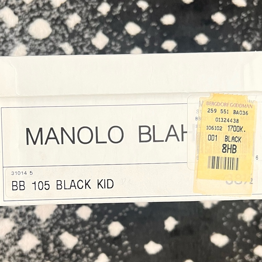 Manolo Blahnik BB 105 Black kidskin leather pump 38 1/2 8HB - Picture 14 of 14
